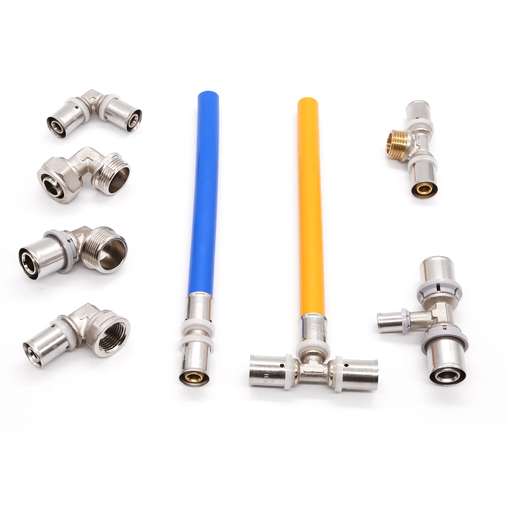 Brass press fittings for pex-al-pex pipe